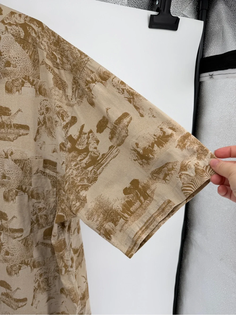 Vtg 80s Banana Republic Heritage ResortWear Safari Travel Co Toile Shirt XL